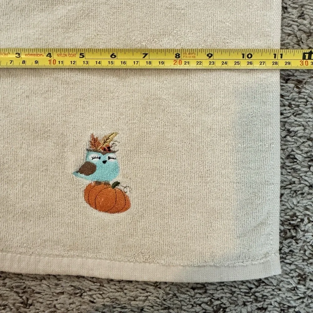 Avanti‎ Thanksgiving Hand Towels Embroidered Cotton Set of 3